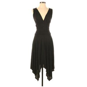 Dressbarn Black Asymmetrical Handkerchief Hem Dress Size 16 Wedding Evening Plus